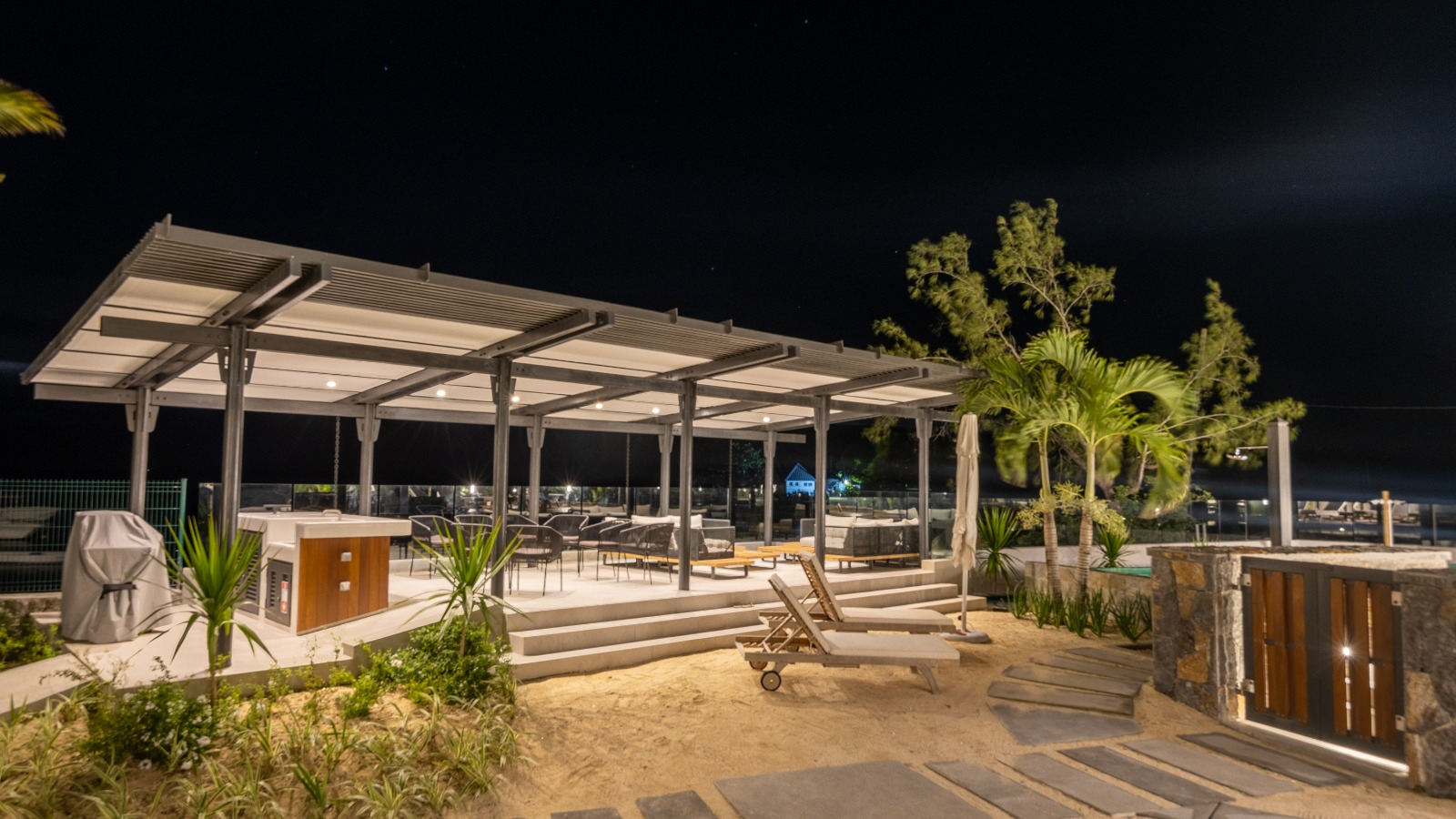 Evening pavilion by the lagoon